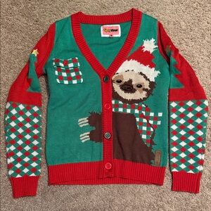 Christmas Sloth Cardigan Sweater